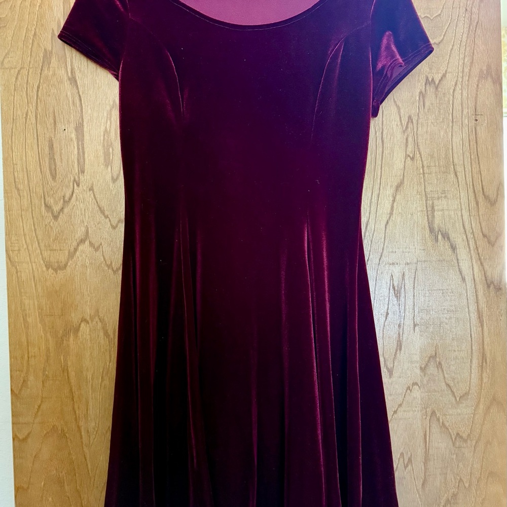 ModCloth Elegant Velvet Burgundy Dress